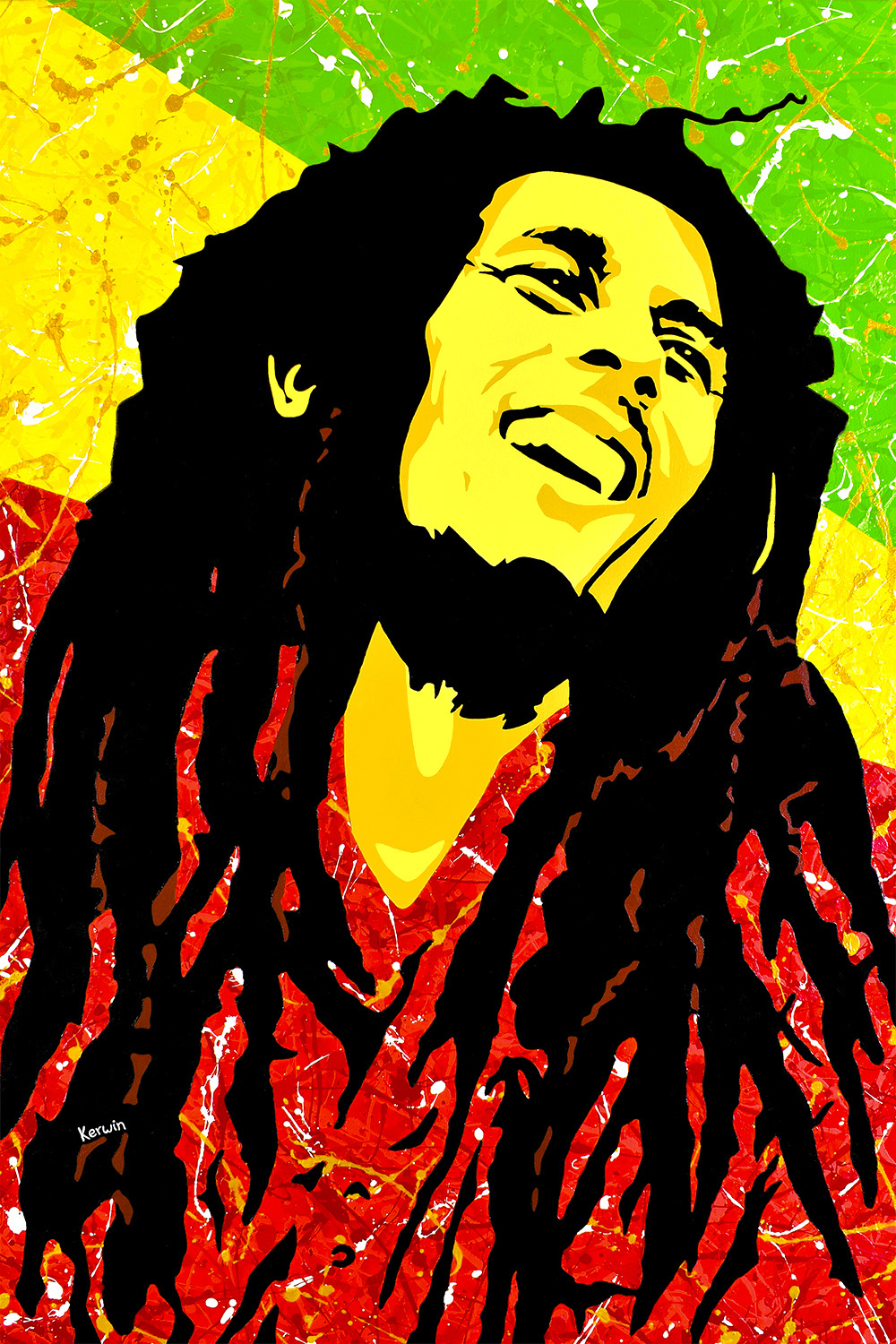 Bob Marley Original Painting By Kerwin