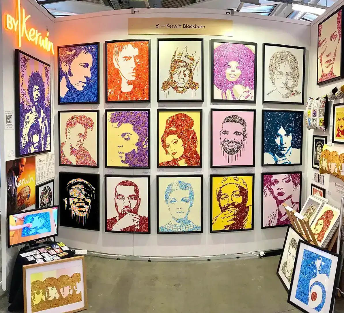 Kerwin Blackburn exhibiting his pop art, Jackson Pollock-inspired music paintings and prints at The Other Art Fair London, October 2021 | By Kerwin By Kerwin - Shop Original Paintings