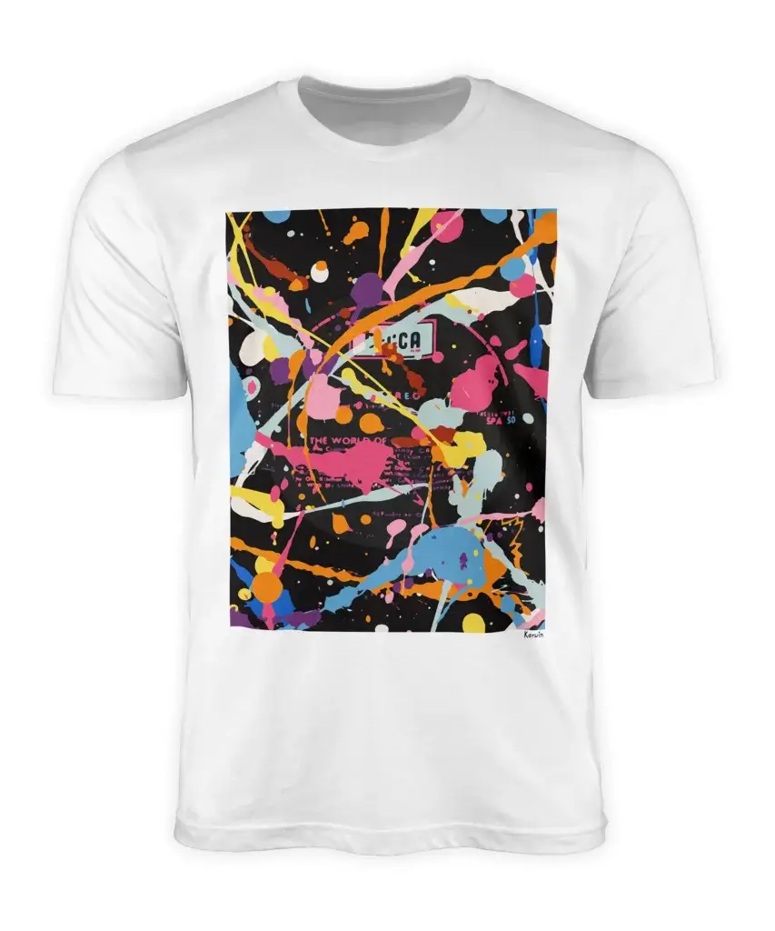 Painted Vinyl Record 'Splash' Graphic T-shirt | By Kerwin Art