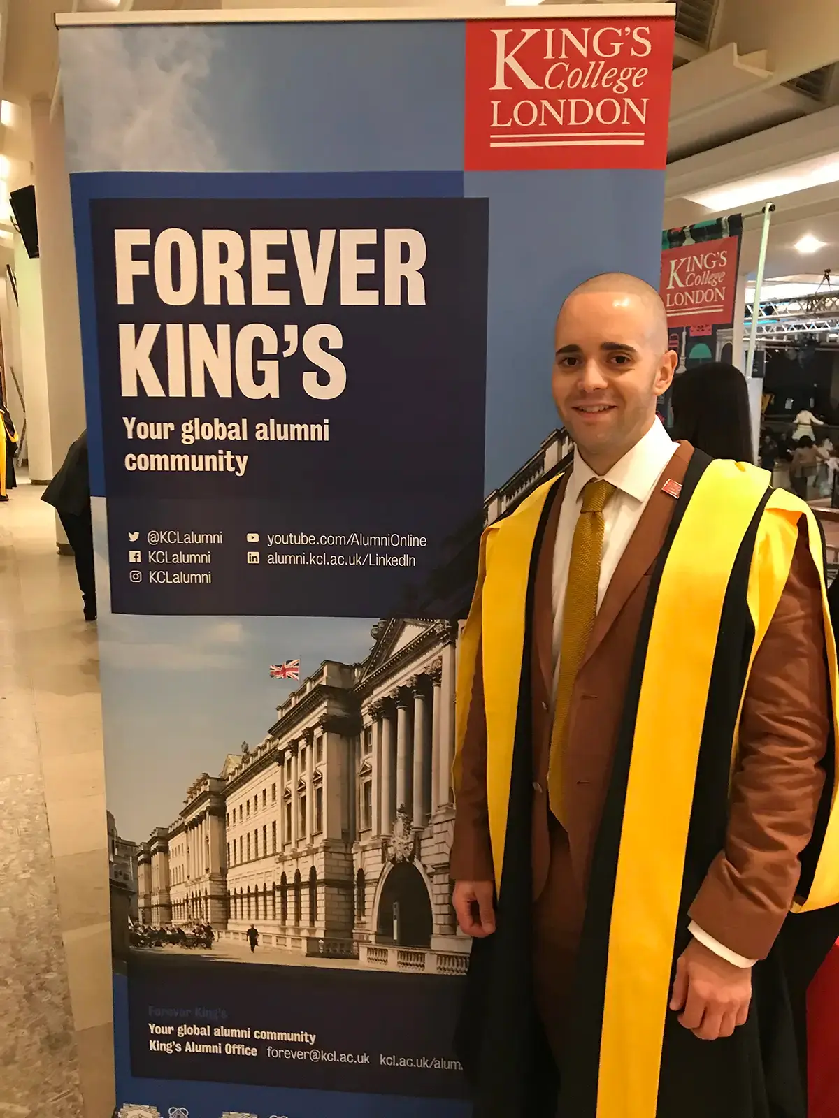 Kerwin graduating from King's College London