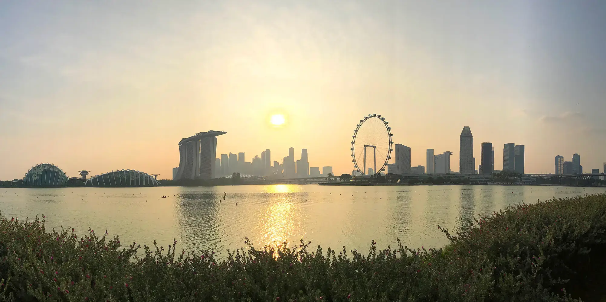 Singapore sunset panoramic