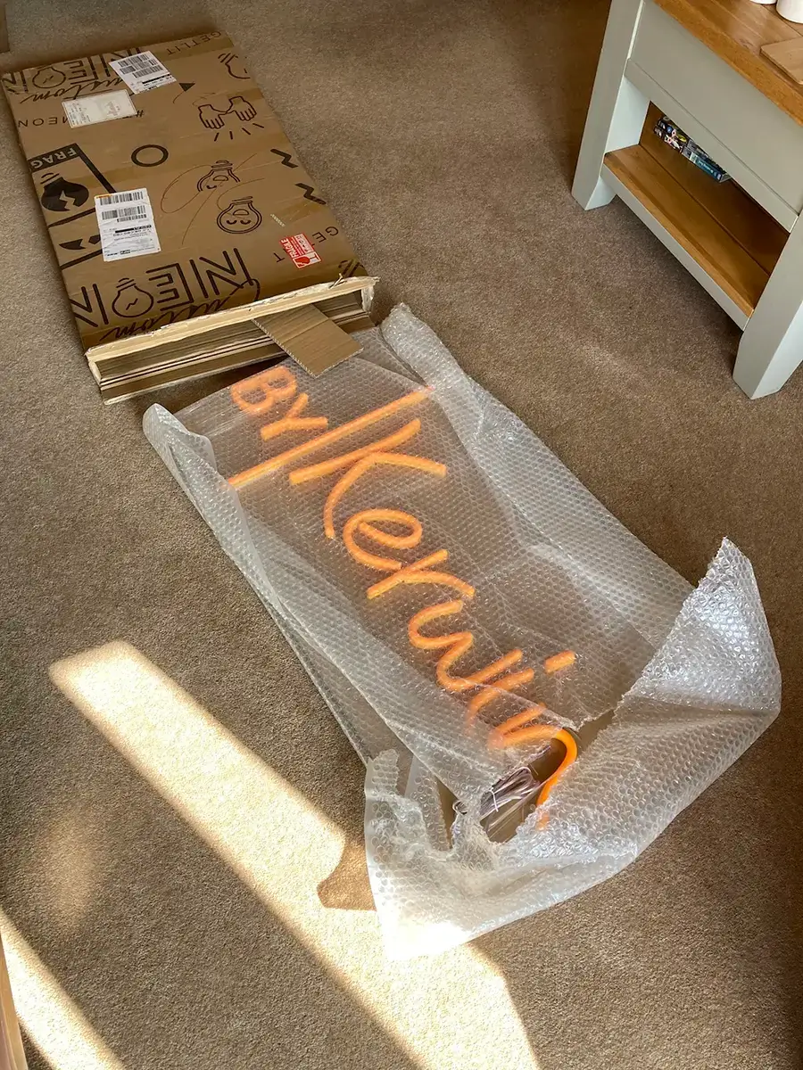 Behind the scenes - By Kerwin neon sign delivery