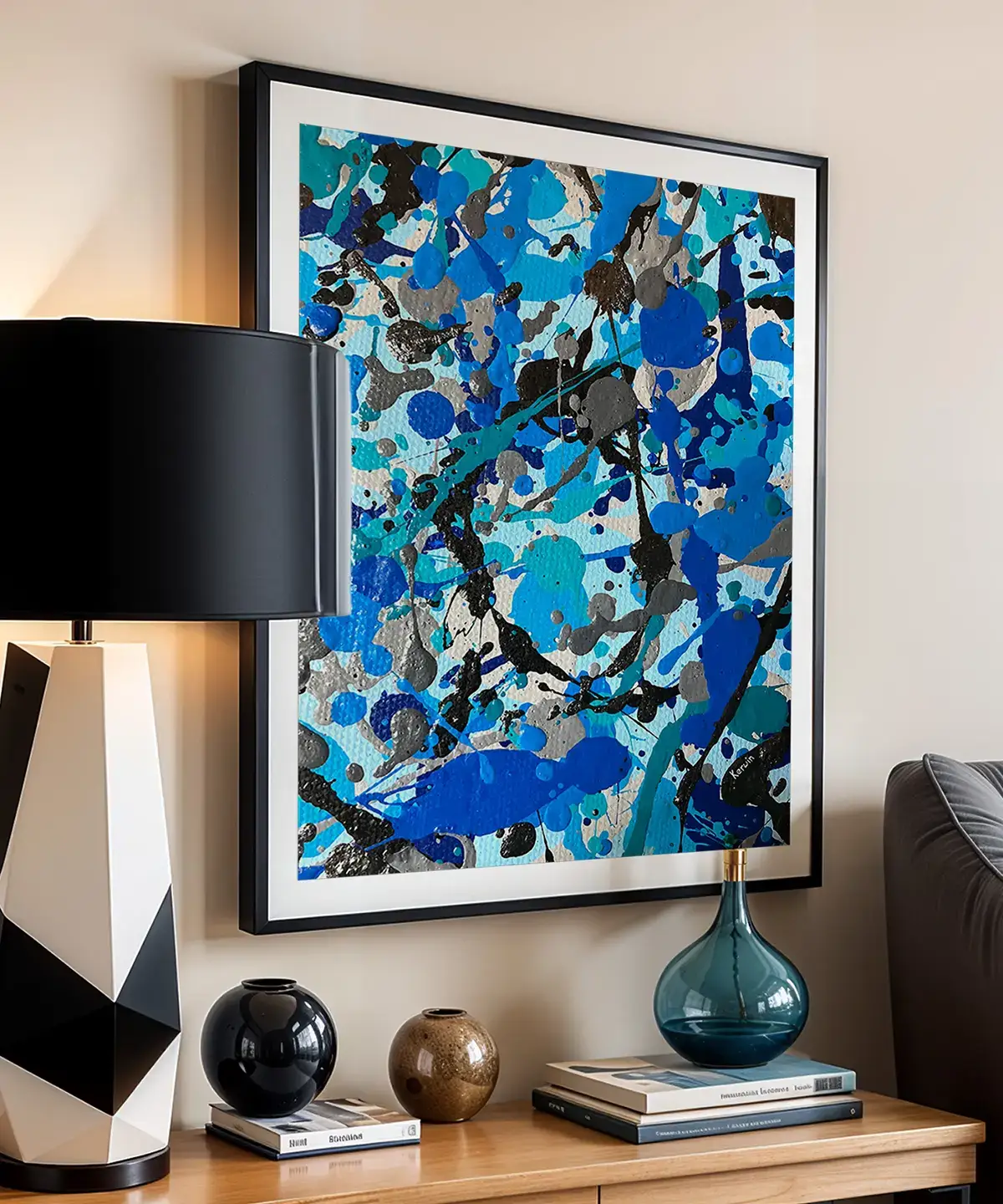 Turquoise Splash Print