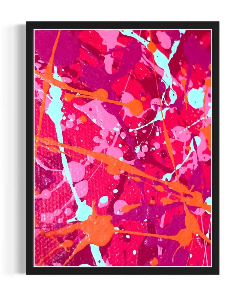 Neon Coral Splash Print