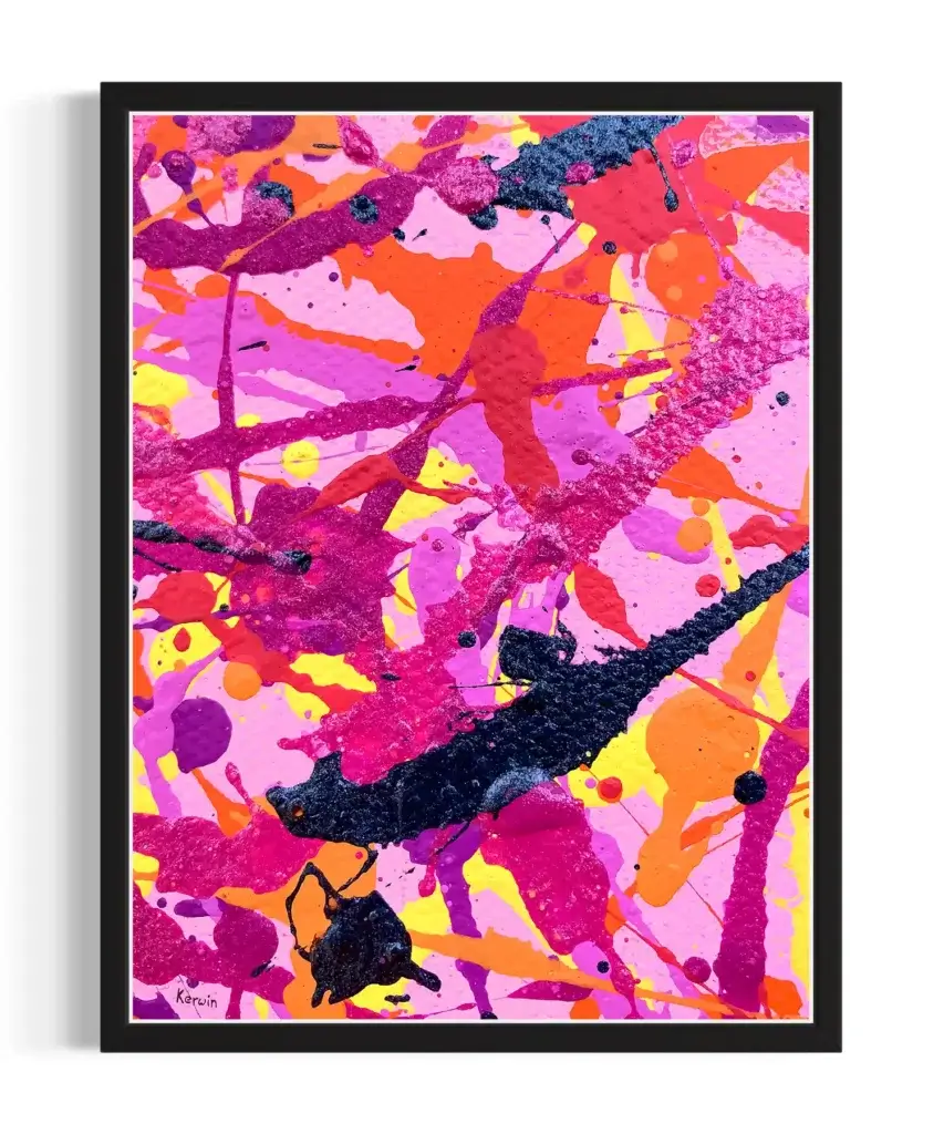 Electric Pink Splash Print