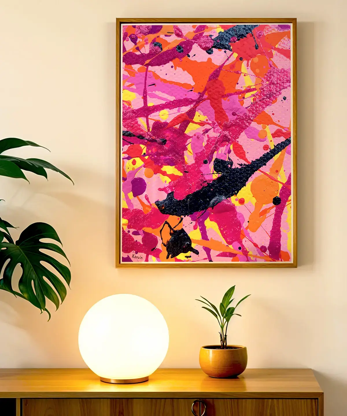 Electric Pink Splash Print