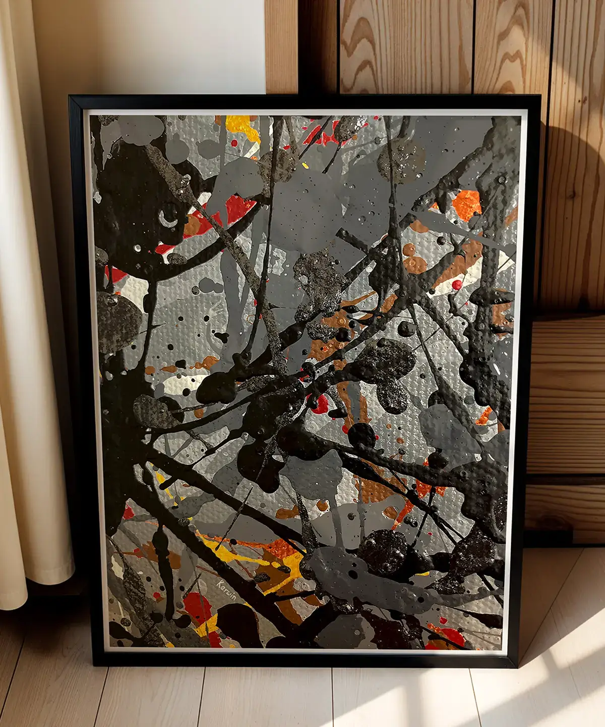Slate & Copper Splash Print